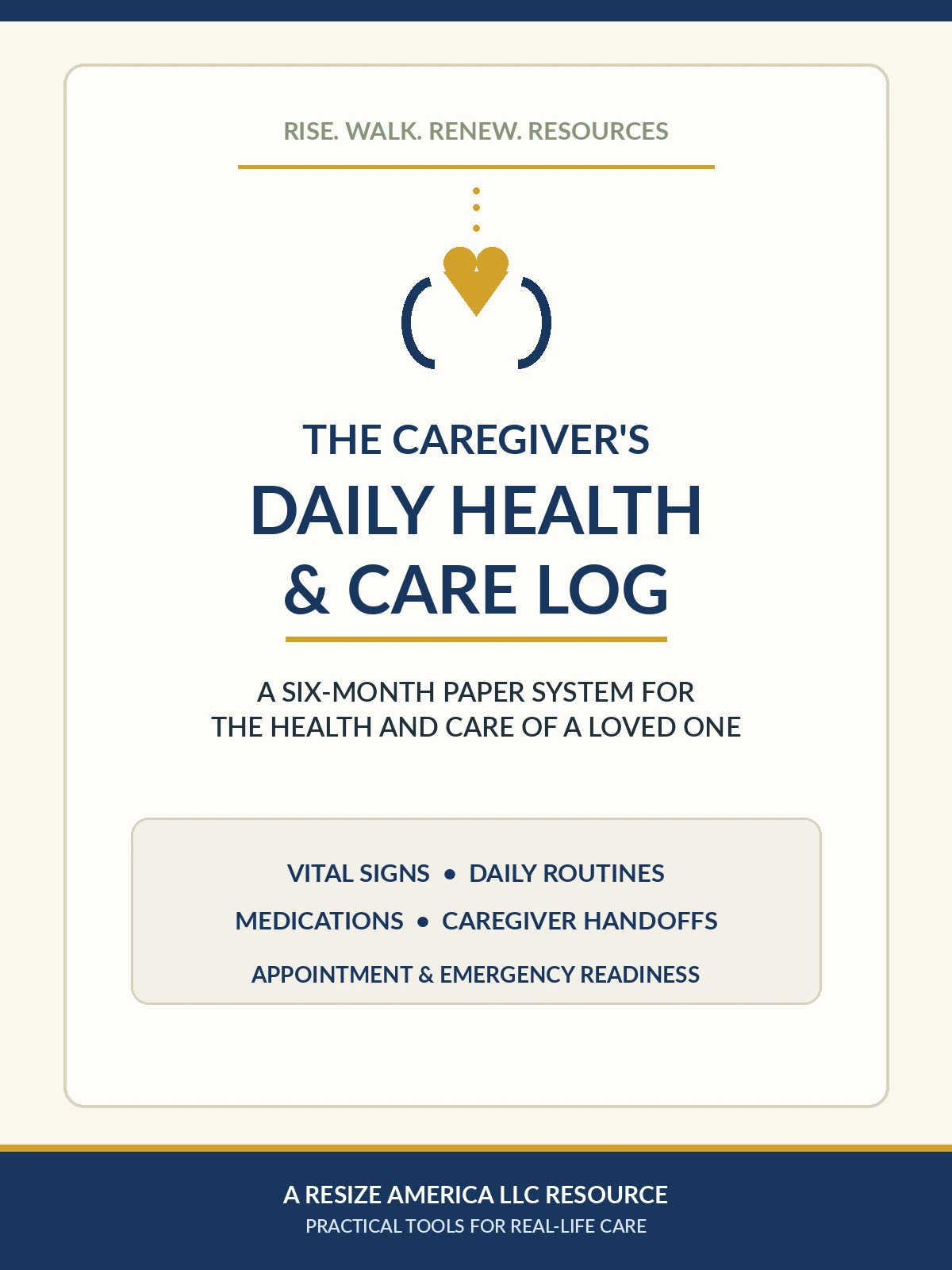 Cover of The Caregiver's Daily Health and Care Log